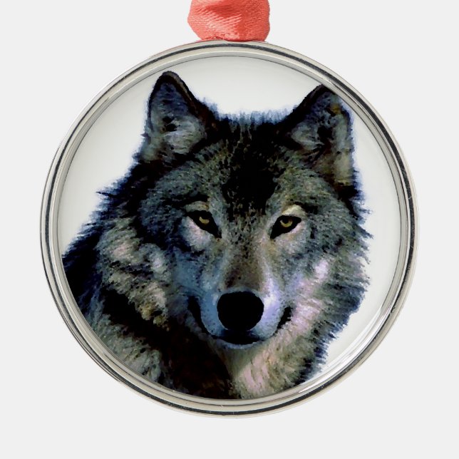 Wolf Ornament Aus Metall (Vorne)