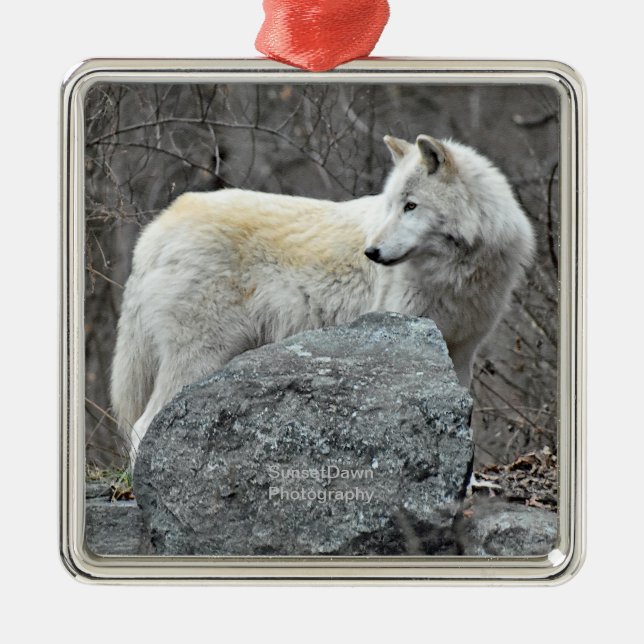 Wolf Ornament Aus Metall (Vorne)