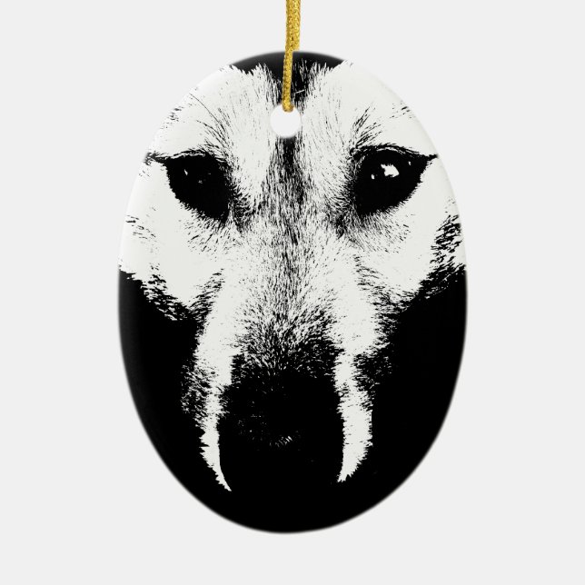 Wolf Ornament Personalisiert Wolf Pup Decoration (Vorne)