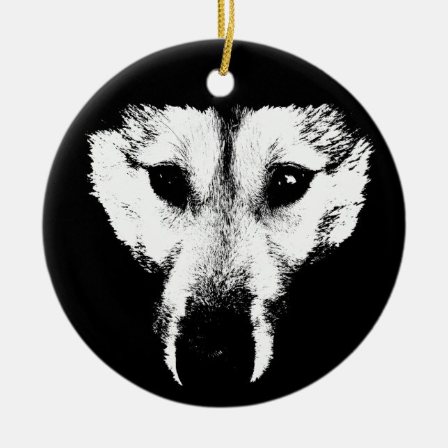 Wolf Ornament Wolf Dog Keepake Dog Geschenke (Vorne)