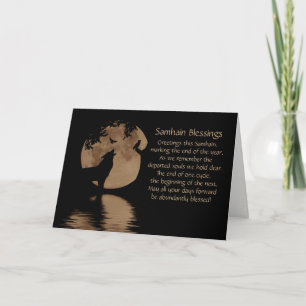 Wolf Owl und Raven Samhain Segen Holiday Card Feiertagskarte