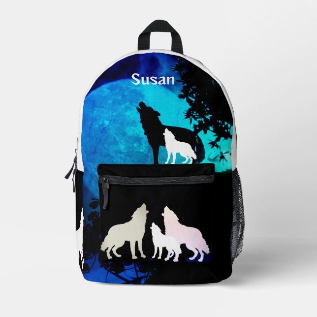 Wolf Pack Druck Schnitt Nähtasche Bedruckter Rucksack (Vorderseite)