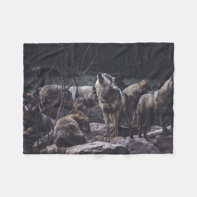 Wolf Pack Fleecedecke (Vorderseite (Horizontal))