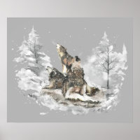 Wolf Pack Howling Winter Song Chorus