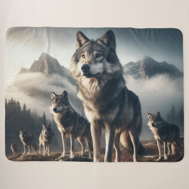 Wolf Pack in den Bergen Sherpadecke (Vorderseite (Horizontal))