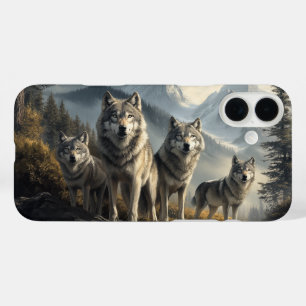 Wolf Pack in der Bergwelt iPhone 16 Plus Hülle