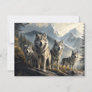 Wolf Pack in der Bergwelt Postkarte