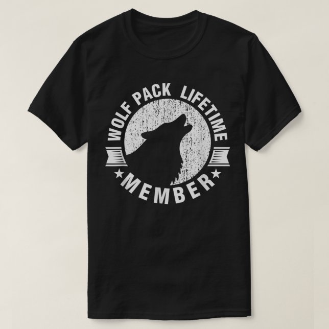 Wolf Pack-Mitglied im Lifetime Distressed Howling T-Shirt (Design vorne)