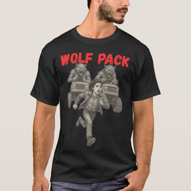 Wolf Pack Monsterrucks Mädchen T-Shirt (Vorderseite)