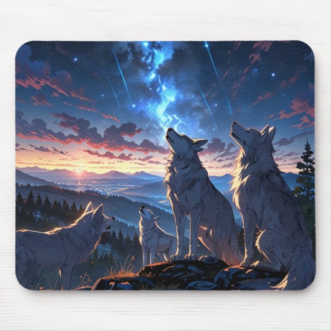 🌕 🐺 Wolf Pack Mousepad - vereint mit Instinkt, D (Vorne)