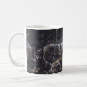 WOLF PACK ON ROCK FORMATION KAFFEETASSE