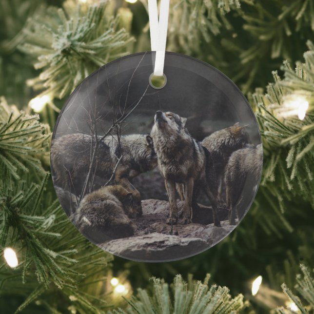 Wolf Pack Ornament Aus Glas (InSitu)