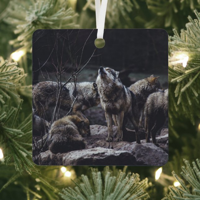 Wolf Pack Ornament Aus Metall (InSitu)