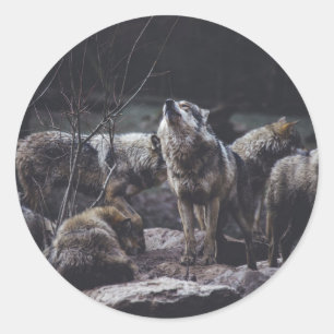 Wolf Pack Runder Aufkleber