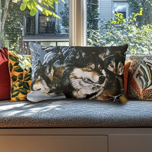 Wolf Pack Winter Lendenkissen