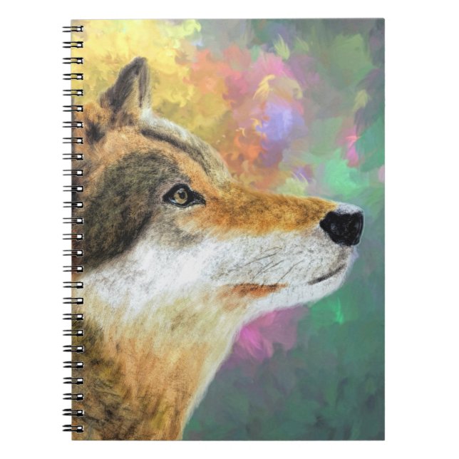 Wolf Painting Notebook - Atemberaubende Wildlife A Notizblock (Vorderseite)