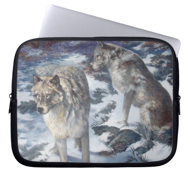 Wolf Pair 10" Neopren-Laptop-Abdeckung Laptopschutzhülle (Vorderseite)