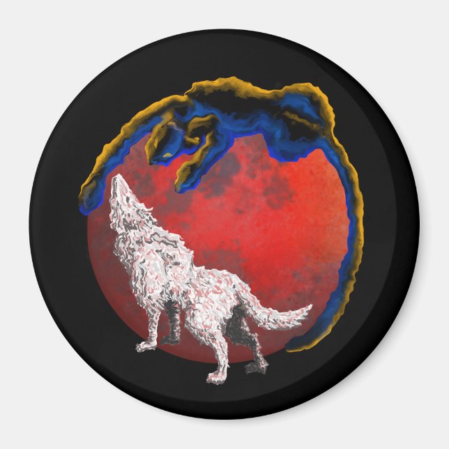 Wolf Panther Mondfinsternis Magnet (Vorne)