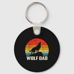 Wolf Papa Heulend Vintage Sonnenuntergang Wölfe Li Schlüsselanhänger