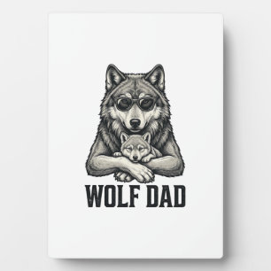 Wolf Papa Vintage Gravur Vektor T-Shirt Design_1 Fotoplatte