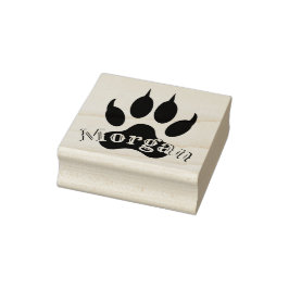 Wolf Paw Print mit Name Monogram Signature Siegel Gummistempel