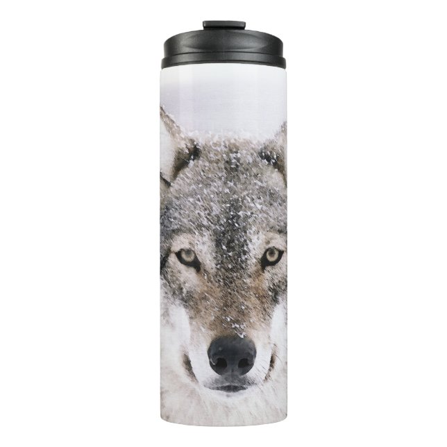 Wolf-personalisierte thermische Haupttrommel Thermosbecher (Vorderseite)