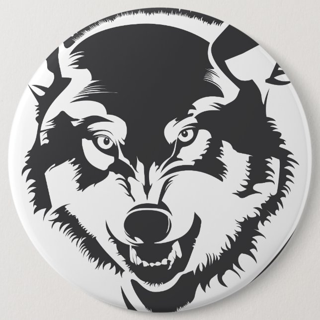 Wolf-Pinback-Button Button (Vorderseite)