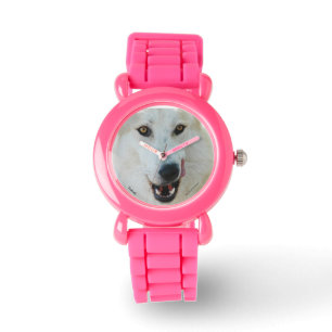 Wolf Pink Glitzern Watch Armbanduhr