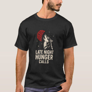 Wolf Pizza Mond Späte Nacht Hunger Grafik T-Shirt