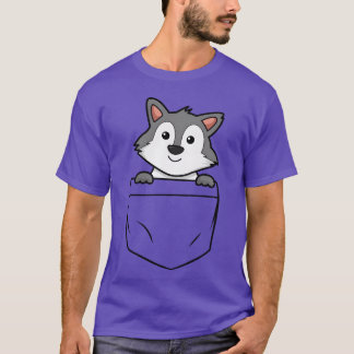 Wolf Pocket Tierentasche Kinder süße Freunde T-Shirt