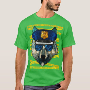 Wolf Polizeibeamter Polizist Funny Police Animal T-Shirt