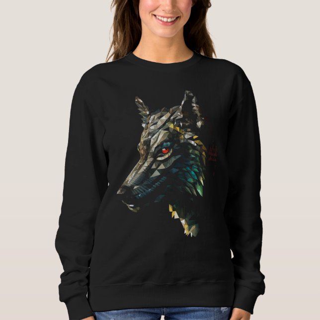 Wolf Polygon Artwork Animal Motif Wolf Sweatshirt (Vorderseite)