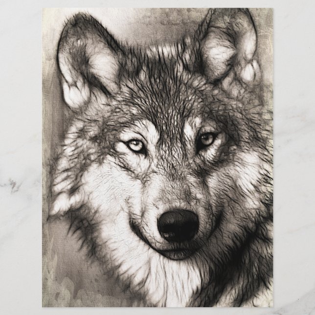 Wolf-Portrait (Vorderseite)