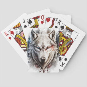Wolf Portrait Animal Painting Wildlife Outdoor Spielkarten