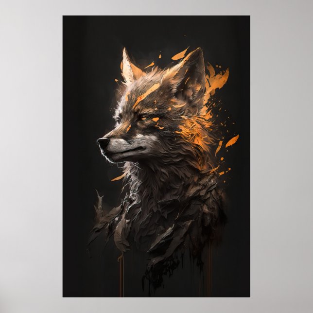 Wolf Portrait Art Collection Poster (Vorne)