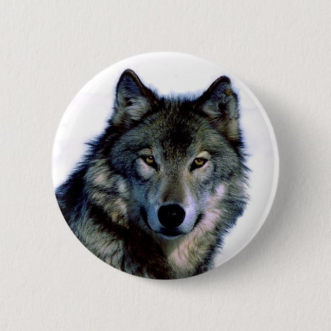 Wolf Portrait Button (Vorderseite)