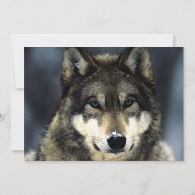 Wolf-Portrait-Einladung Einladung (Vorderseite)