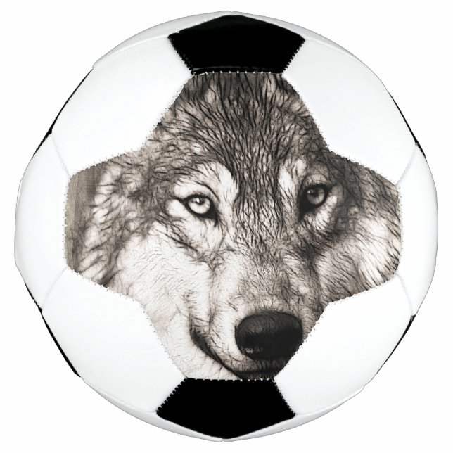 Wolf-Portrait Fußball (Vorderseite)