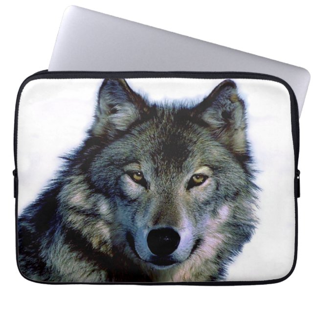 Wolf Portrait Laptopschutzhülle (Vorderseite)