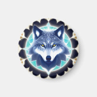 Wolf-Portrait mit intensiven goldenen Augen