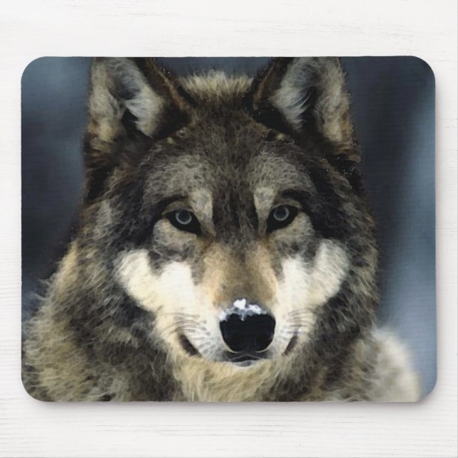 Wolf Portrait Mousepads (Vorne)