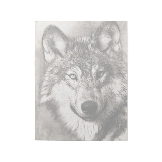 Wolf-Portrait Notizblock (Rotiert)