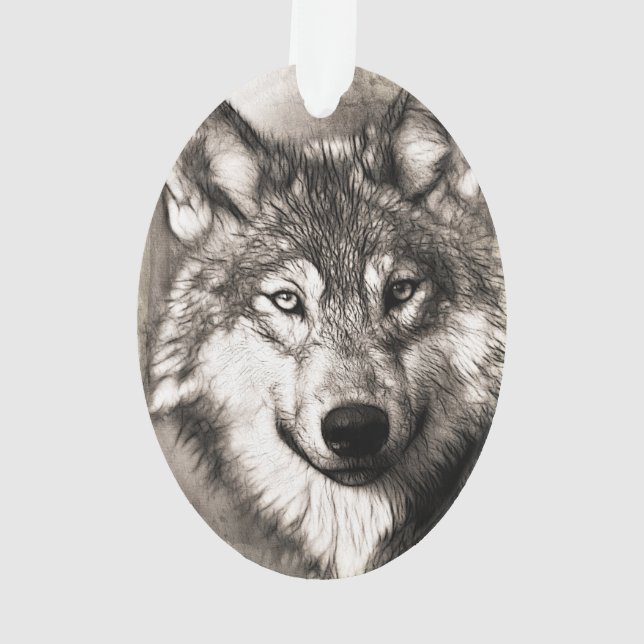 Wolf-Portrait Ornament (Rückseite)