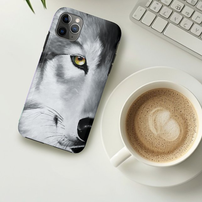 Wolf Portrait Schwarz-weiß Case-Mate iPhone Hülle (Von Creator hochgeladen)