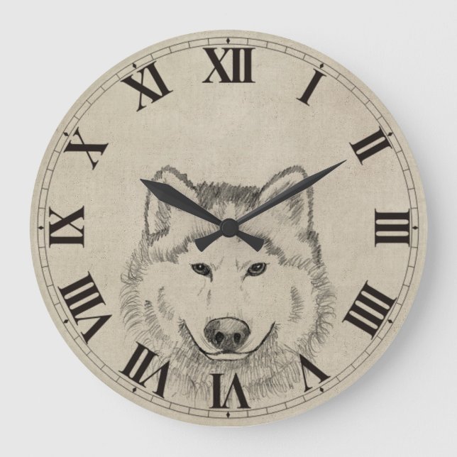 Wolf Power Große Wanduhr (Vorderseite)