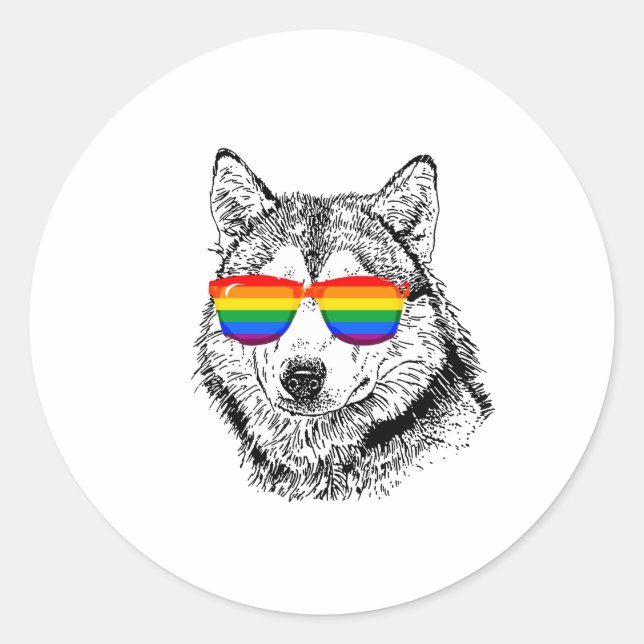 Wolf Pride Runder Aufkleber (Vorderseite)