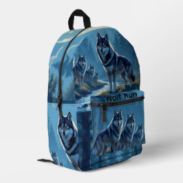 Wolf Print Cut Nähtasche Bedruckter Rucksack