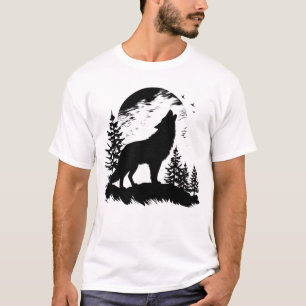 Wolf Print T-Shirt, T-Shirts für Männer, Casual-T-