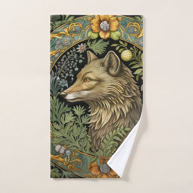 Wolf-Profil im Vintage-Stil Handtuch (Handtuch)