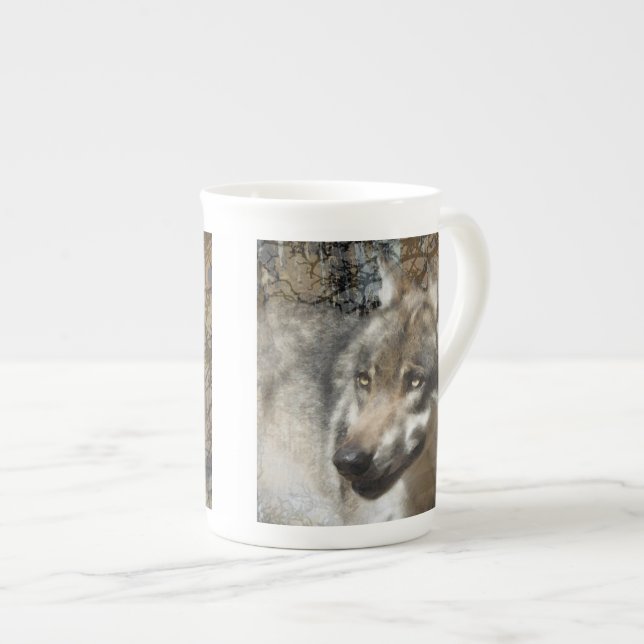 Wolf Prozellantasse (Vorderseite Rechts)